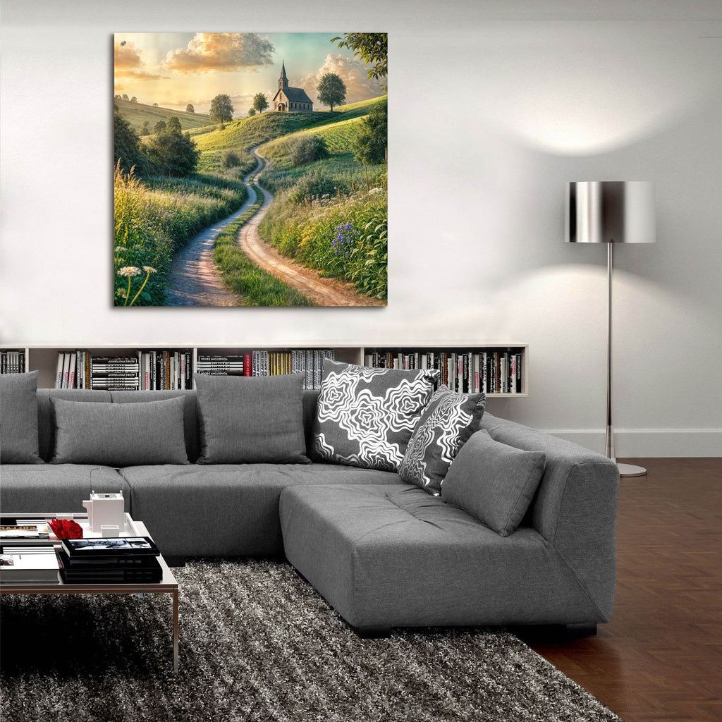 Road To Church by Rey Klimt - 36x36 acrylic wall art in a room