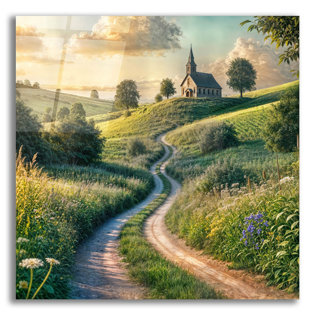 Road To Church by Rey Klimt acrylic glass wall art