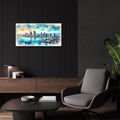 San Diego Watercolor by Rey Klimt - 24x12 acrylic wall art in a room