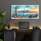 San Francisco Watercolor by Rey Klimt - 48x24 acrylic wall art in a room