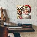 Santa And Reindeer by Rey Klimt - 12x12 acrylic wall art in a room