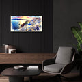 Santorini Watercolor by Rey Klimt - 24x12 acrylic wall art in a room