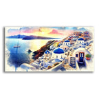 Santorini Watercolor by Rey Klimt acrylic glass wall art