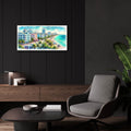 South Beach Miami Watercolor by Rey Klimt - 24x12 acrylic wall art in a room