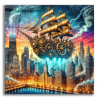 Steam Punk Ship In Chicago by Rey Klimt acrylic glass wall art