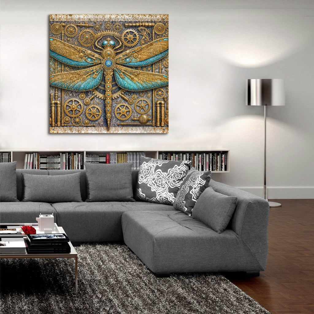 Steampunk Dragonfly by Rey Klimt - 36x36 acrylic wall art in a room