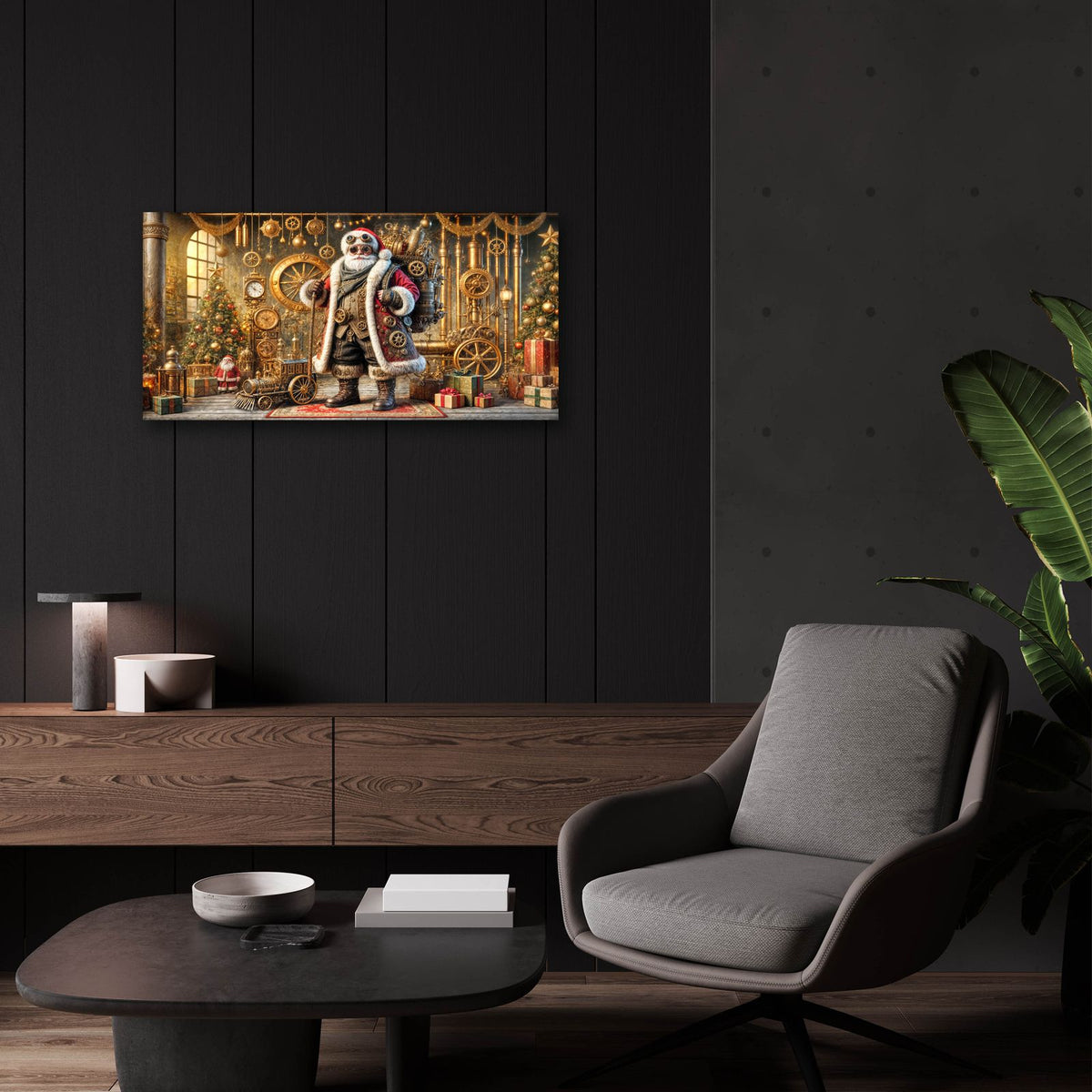 Steampunk Santa by Rey Klimt - 24x12 acrylic wall art in a room