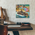 Steampunk Speedboat In Miami by Rey Klimt - 12x12 acrylic wall art in a room
