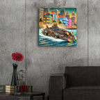 Steampunk Speedboat In Miami by Rey Klimt - 24x24 acrylic wall art in a room