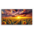 Sunflower Field Sunrise by Rey Klimt acrylic glass wall art