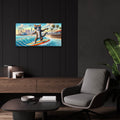 Surfing Cat California by Rey Klimt - 24x12 acrylic wall art in a room