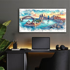 Sydney Watercolor by Rey Klimt - 48x24 acrylic wall art in a room