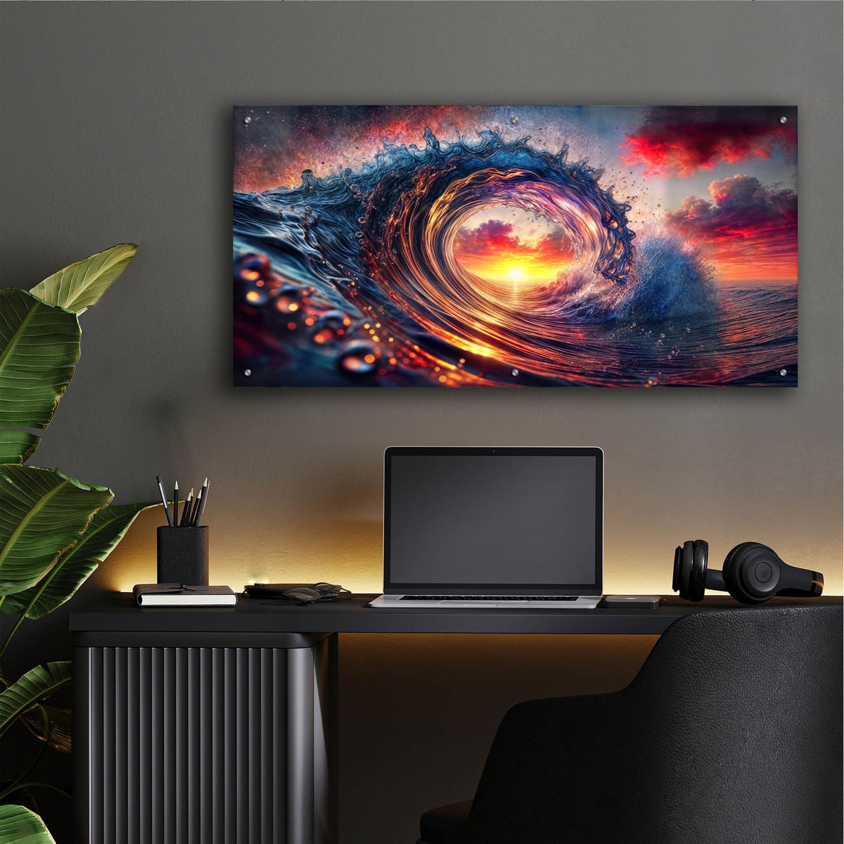 The Last Wave by Rey Klimt - 48x24 acrylic wall art in a room