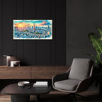 Tokyo Watercolor by Rey Klimt - 24x12 acrylic wall art in a room