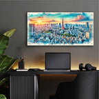 Tokyo Watercolor by Rey Klimt - 48x24 acrylic wall art in a room