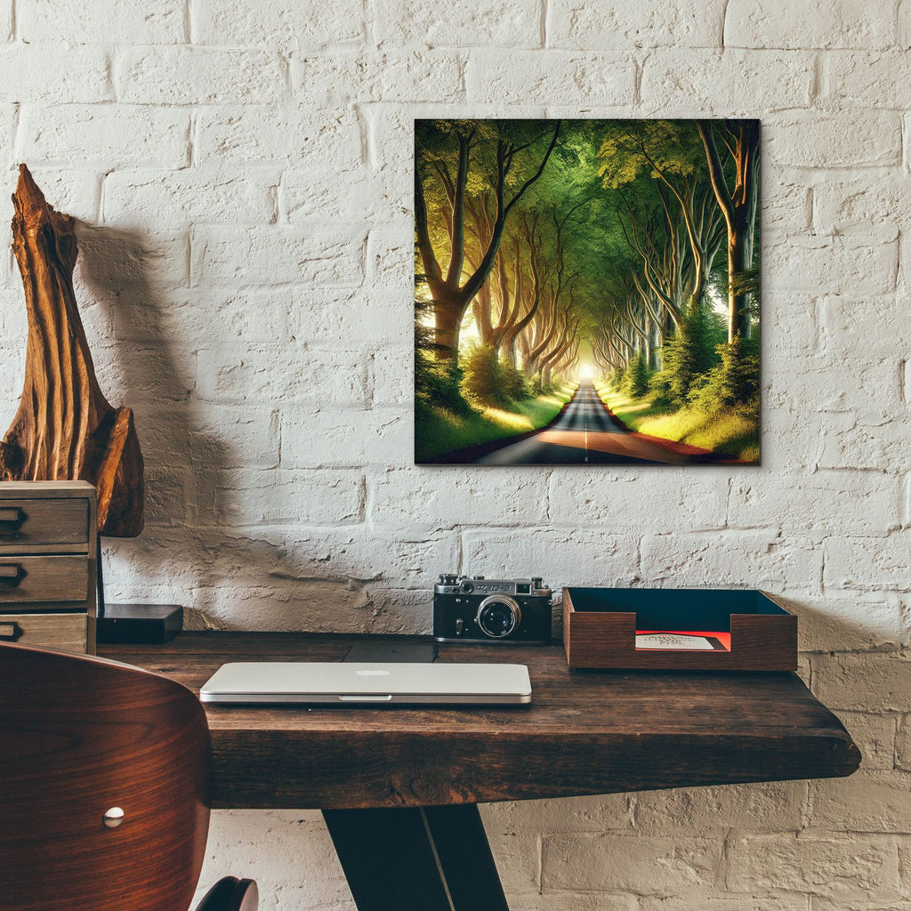 Tree Lined Road by Rey Klimt - 12x12 acrylic wall art in a room