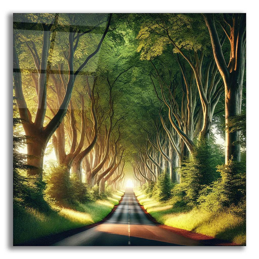 Tree Lined Road by Rey Klimt acrylic glass wall art