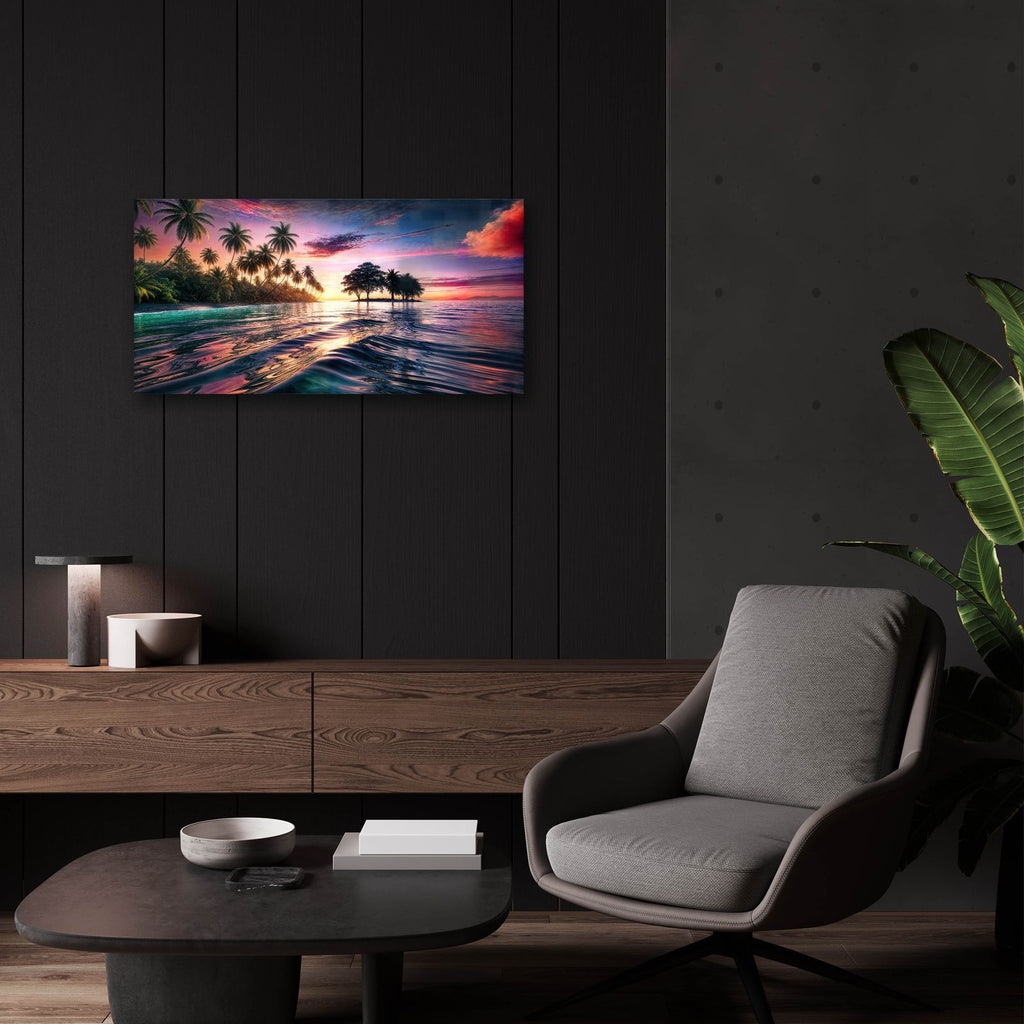 Tropical Sunrise by Rey Klimt - 24x12 acrylic wall art in a room