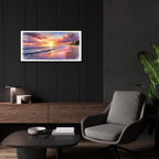 Tropical Sunset Watercolor by Rey Klimt - 24x12 acrylic wall art in a room
