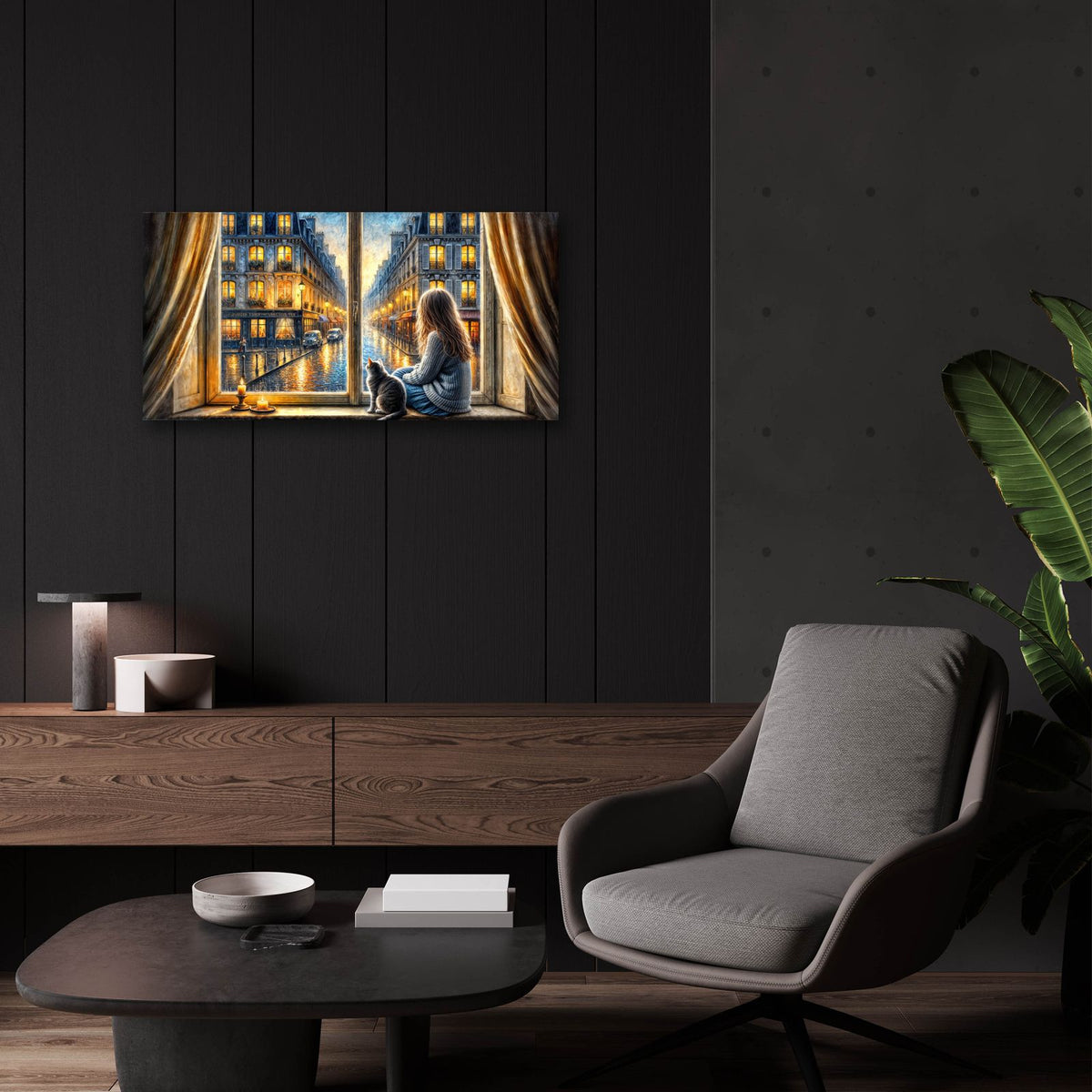 Twilight In Paris by Rey Klimt - 24x12 acrylic wall art in a room