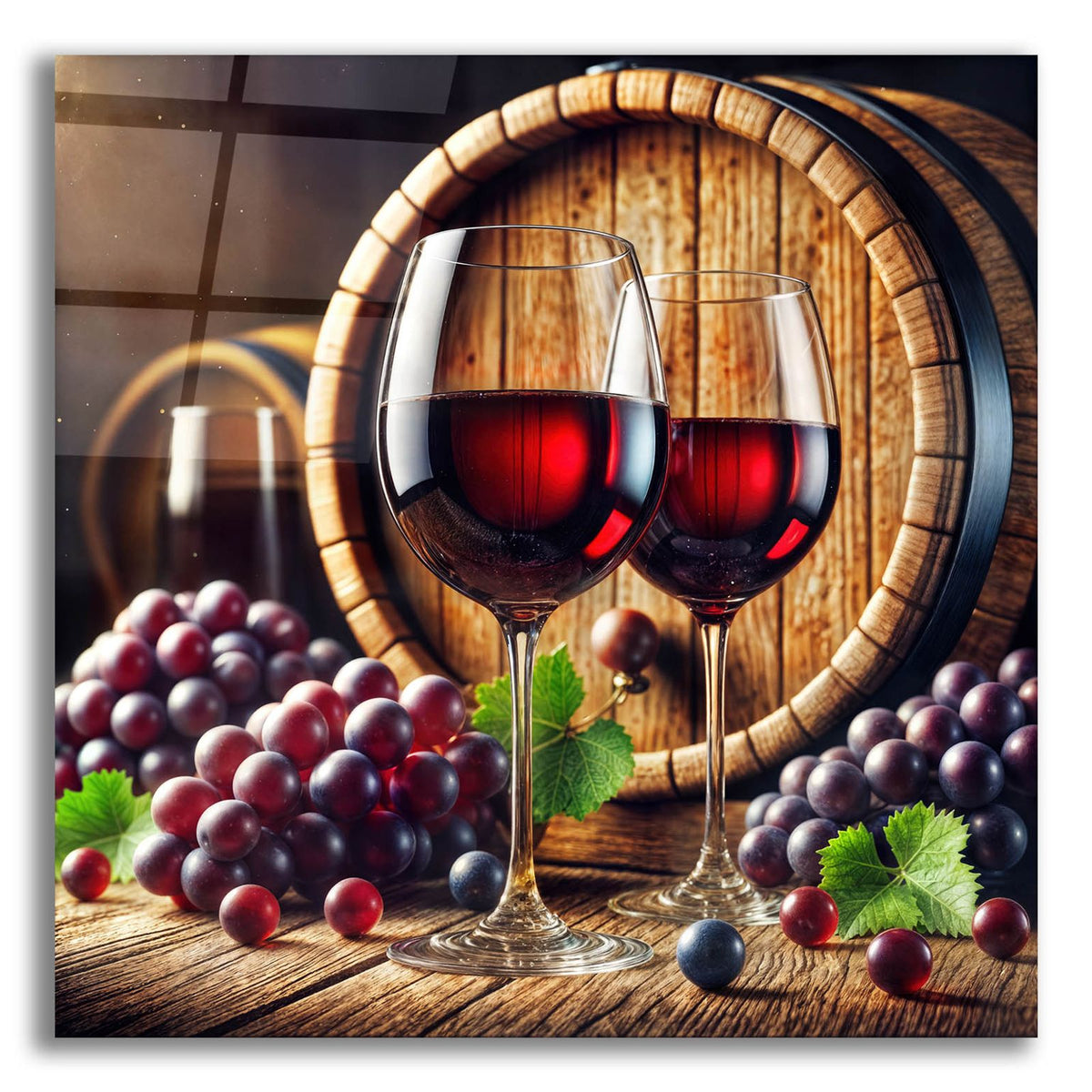 Two Glasses Of Wine by Rey Klimt acrylic glass wall art
