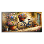 Vintage Bike And Flowers by Rey Klimt acrylic glass wall art