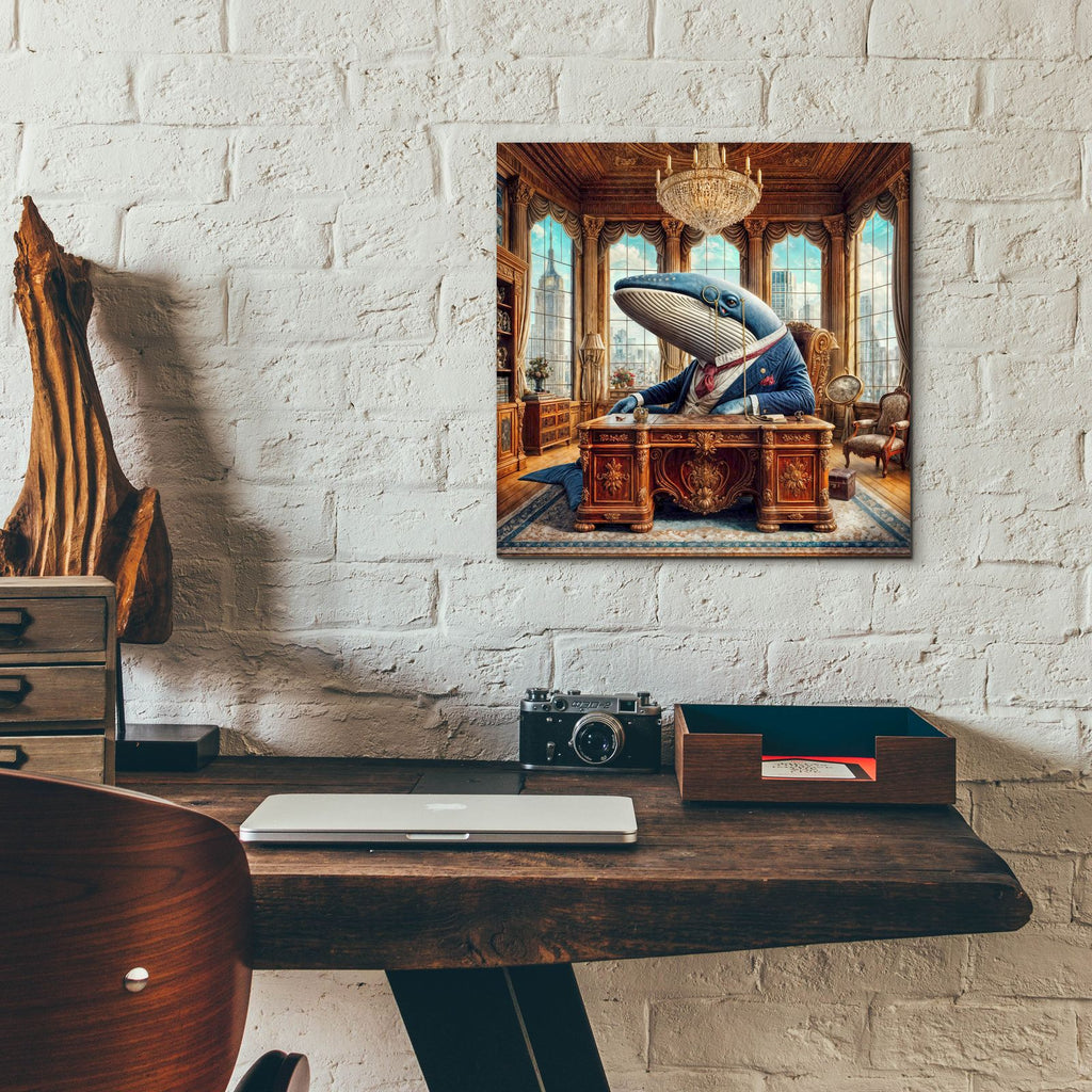 Whale Boss by Rey Klimt - 12x12 acrylic wall art in a room