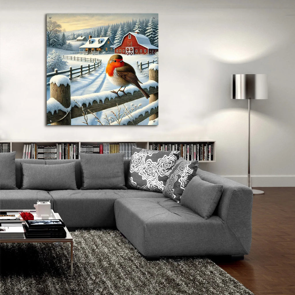 Winter Farm by Rey Klimt - 36x36 acrylic wall art in a room