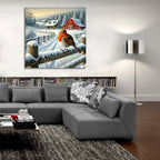 Winter Farm by Rey Klimt - 36x36 acrylic wall art in a room
