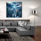 Winter Road In Mountains by Rey Klimt - 36x36 acrylic wall art in a room