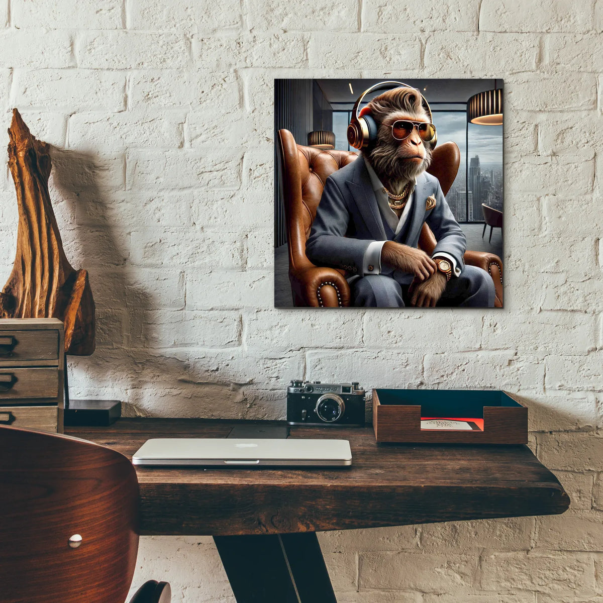 Wise Boss by Rey Klimt - 12x12 acrylic wall art in a room