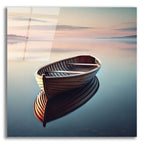 Wooden Boat On Still Water by Rey Klimt acrylic glass wall art