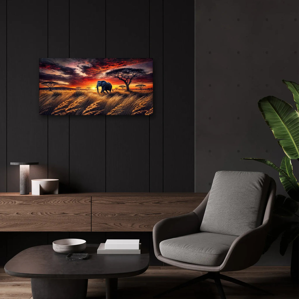 African Savana - Morning Walk by Rey Klimt - 24x12 acrylic wall art in a room