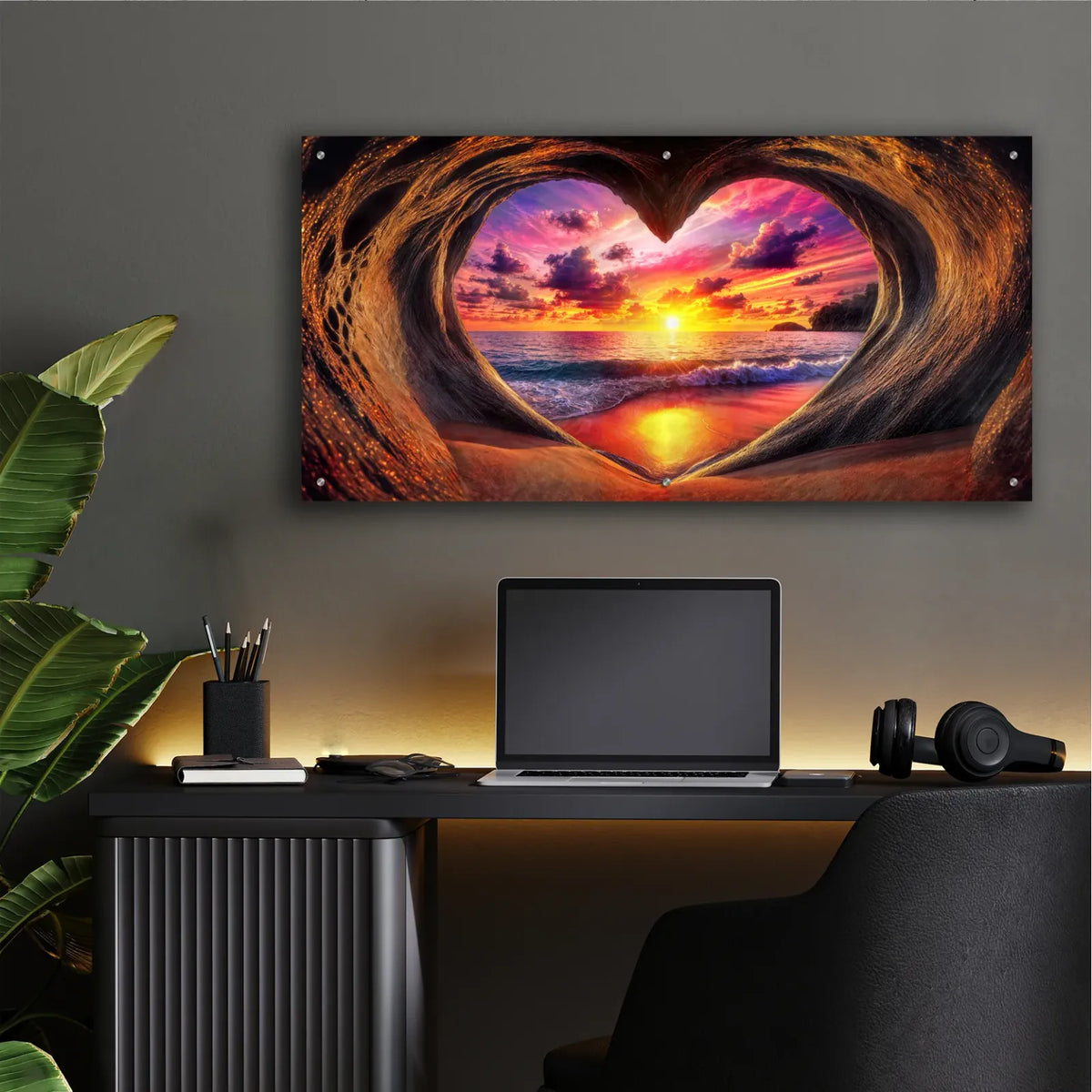 Beach Love by Rey Klimt - 48x24 acrylic wall art in a room