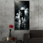Black Leopard Catwalk by Rey Klimt - 24x48 acrylic wall art in a room