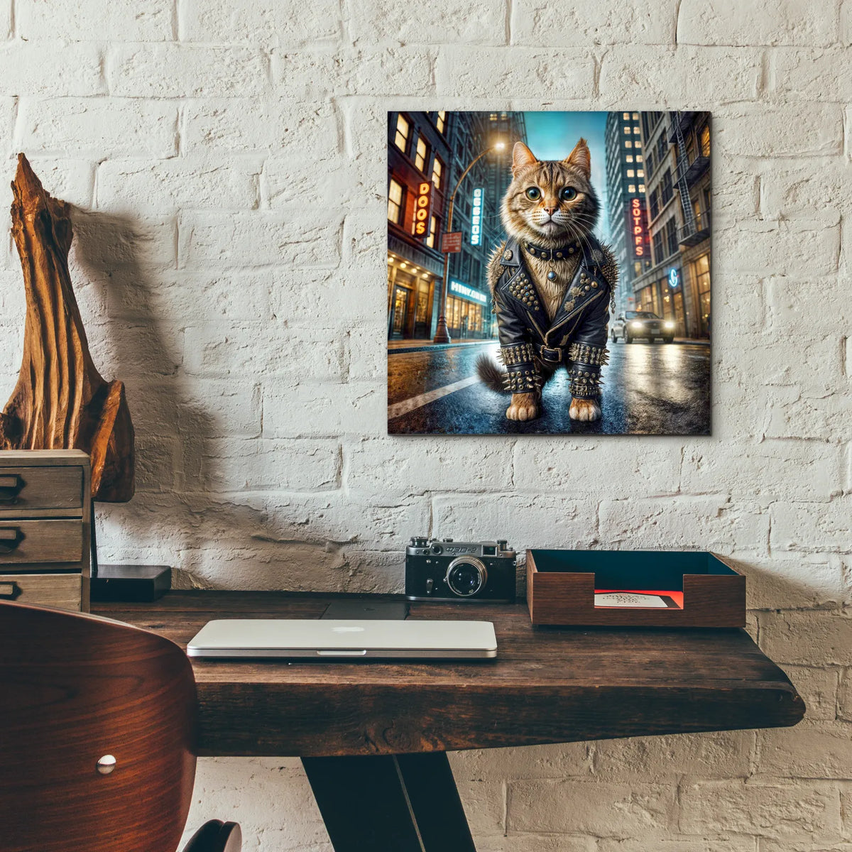 Cat - King Of The Streets by Rey Klimt - 12x12 acrylic wall art in a room