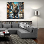 Cat - King Of The Streets by Rey Klimt - 36x36 acrylic wall art in a room