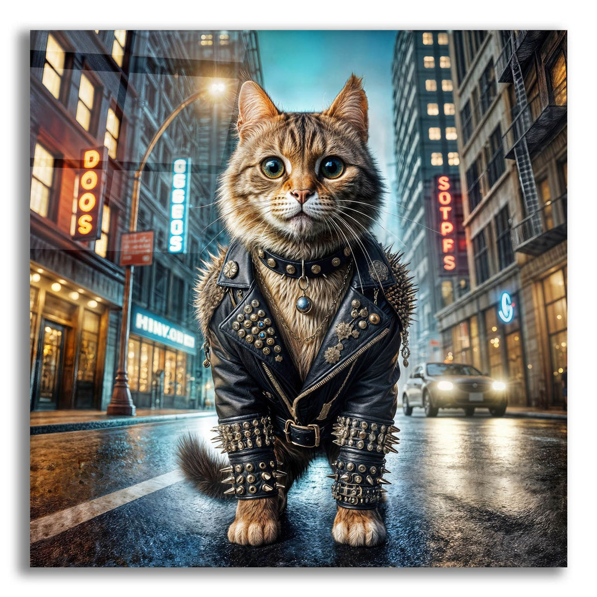 Cat - King Of The Streets by Rey Klimt acrylic glass wall art