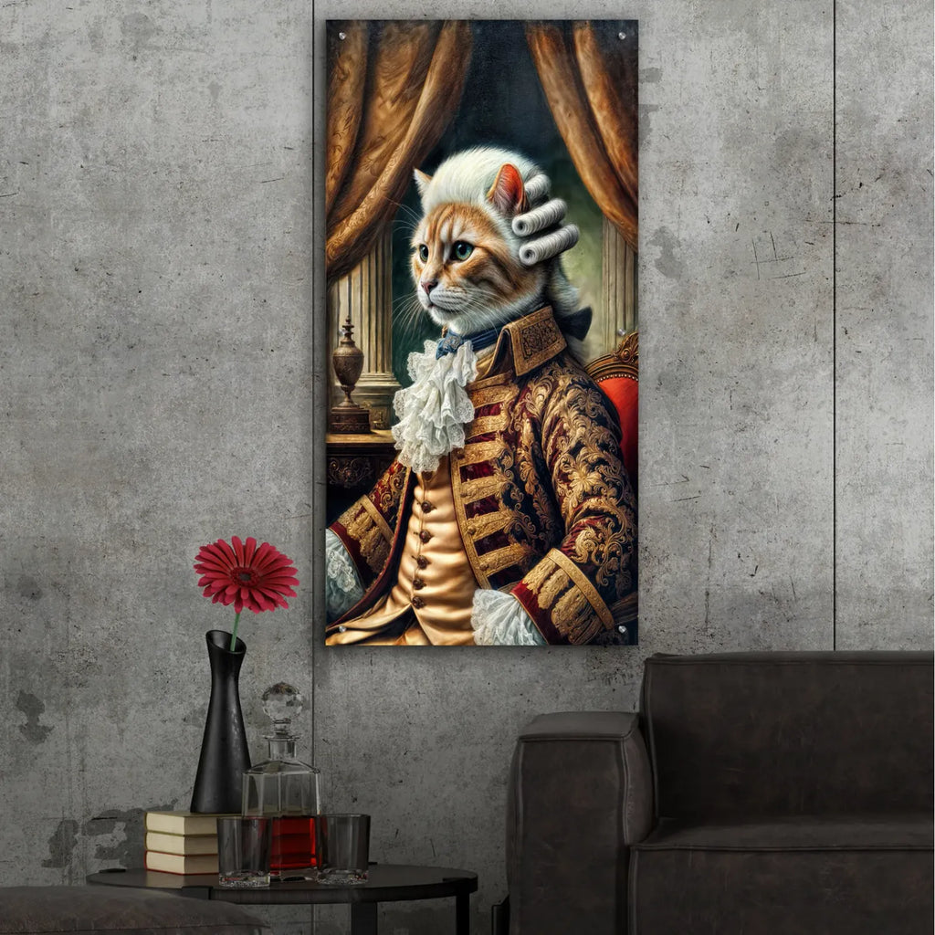 Cat Aristocrat by Rey Klimt - 24x48 acrylic wall art in a room