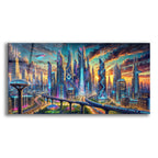 Chicago - Futuristic Painting by Rey Klimt acrylic glass wall art