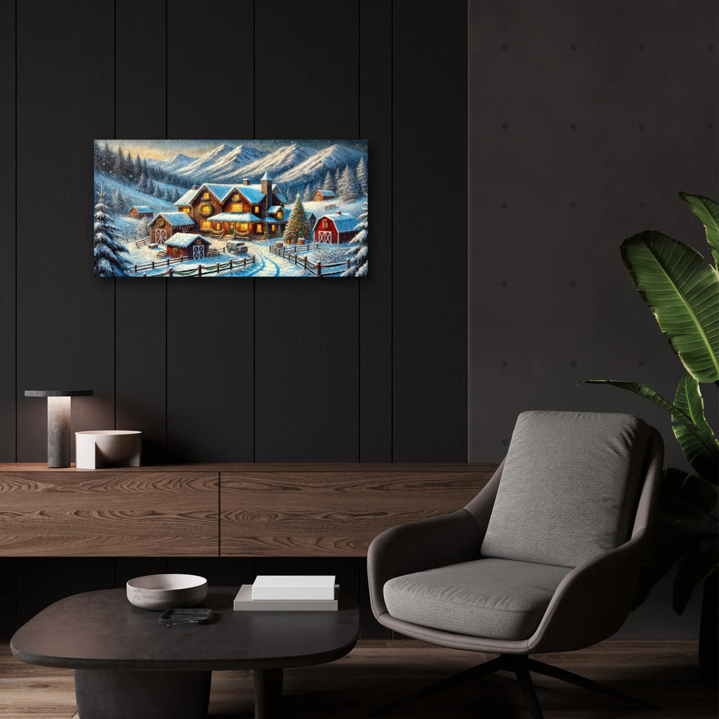 Christmas On The Farm by Rey Klimt - 24x12 acrylic wall art in a room