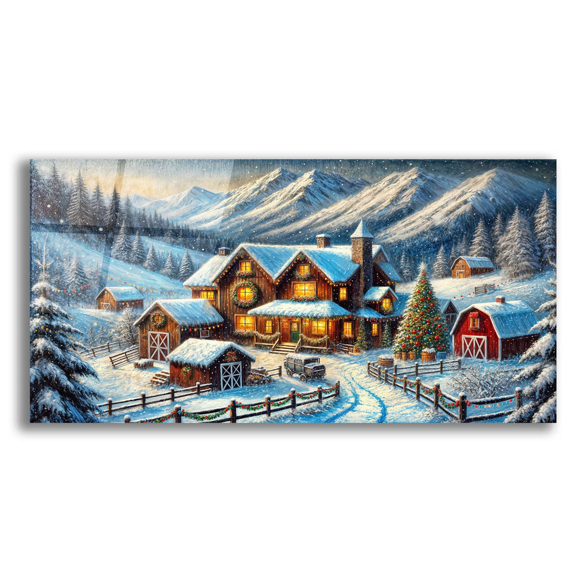 Christmas On The Farm by Rey Klimt acrylic glass wall art