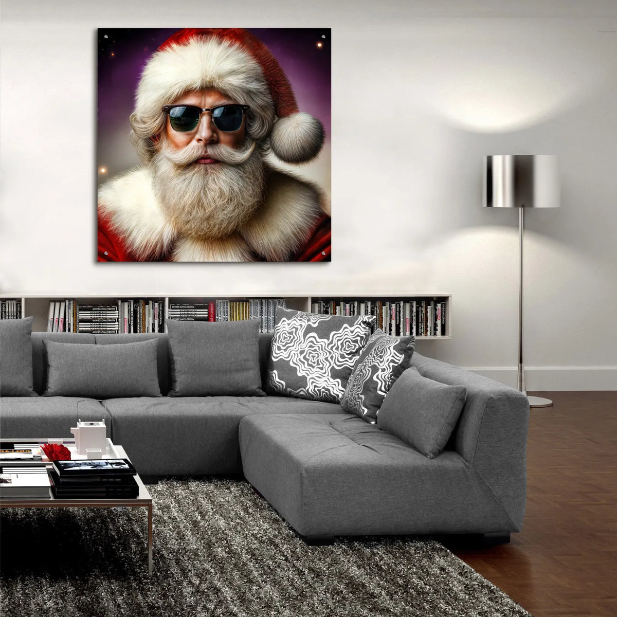 Cool Santa by Rey Klimt - 36x36 acrylic wall art in a room