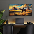 Cowboy In Monument Valley by Rey Klimt - 48x24 acrylic wall art in a room
