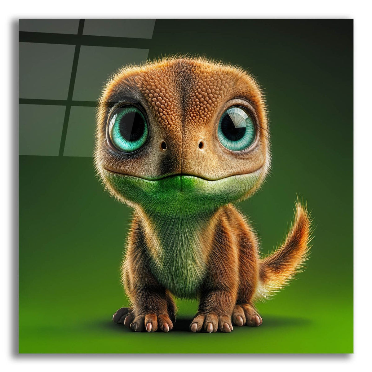 Cute Baby Dinosaur by Rey Klimt acrylic glass wall art