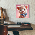 Cute Pink Pig by Rey Klimt - 12x12 acrylic wall art in a room