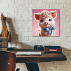 Cute Pink Pig by Rey Klimt - 12x12 acrylic wall art in a room