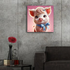 Cute Pink Pig by Rey Klimt - 24x24 acrylic wall art in a room