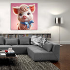 Cute Pink Pig by Rey Klimt - 36x36 acrylic wall art in a room