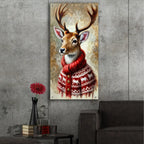 Deer In Red Sweater by Rey Klimt - 24x48 acrylic wall art in a room
